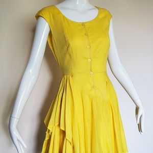 Calvin Klein Yellow Fit and Flare dress